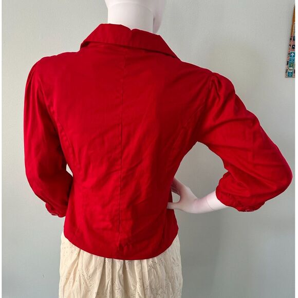 Ashley By 26 International Vintage Y2k Short Red Blazer Suit Jacket size Small - Picture 2 of 8